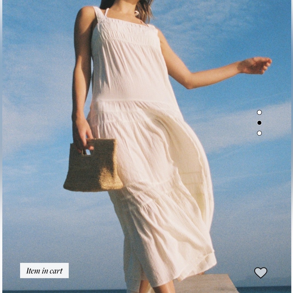 NWT J. Crew Cream Airy gauze tiered maxi sundress dress
